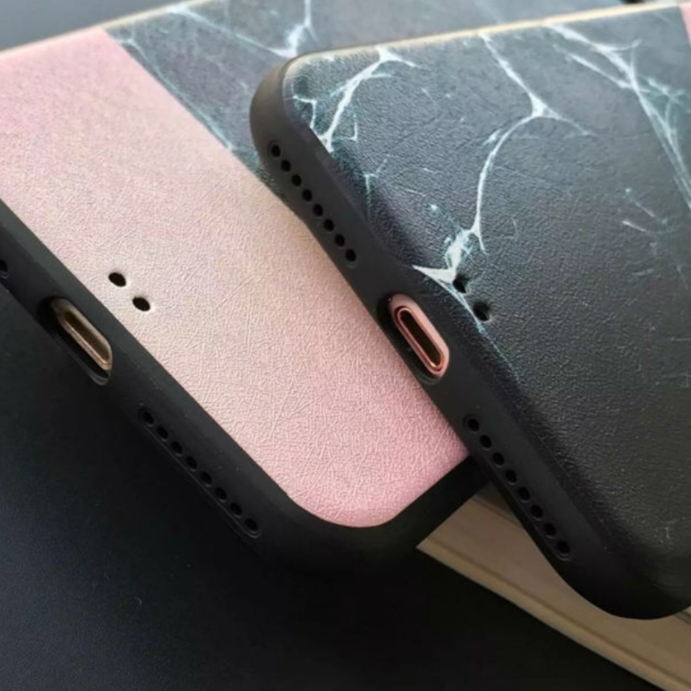 NEW iPhone 7/8/7+/8+ Geometric Soft  Marble Case - Picture 4 of 5